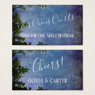 Blue & Lila Rustic Vintag Drinks Tickets