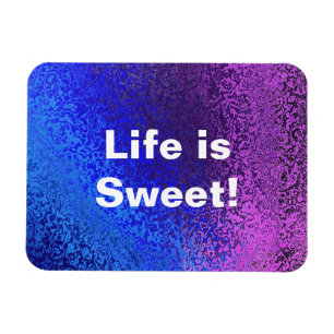 Blue & Lila Shiny Abstrakt Life is Sweet Magnet
