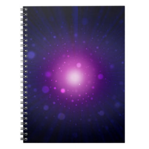 Blue Lila Space Galaxy Stars Abstrakt Notizblock