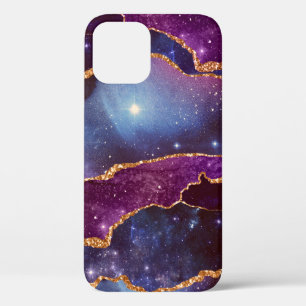Blue & Lila Space & Stars Modern Agate Case-Mate iPhone Hülle