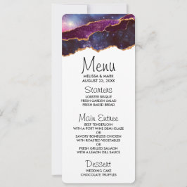 Blue & Lila Space & Stars Modern Agate Einladung