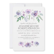 Blue Lila Watercolor Blume Hochzeit