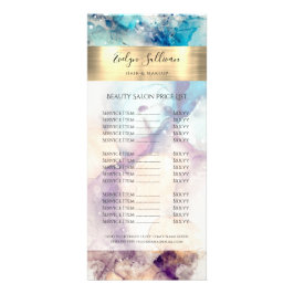 Blue Lila Watercolor Preisliste Rack Card Werbekarte