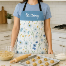 Blue Lila Watercolor Wildblume Individuelle Name