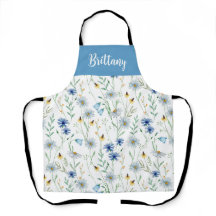 Blue Lila Watercolor Wildblume Individuelle Name