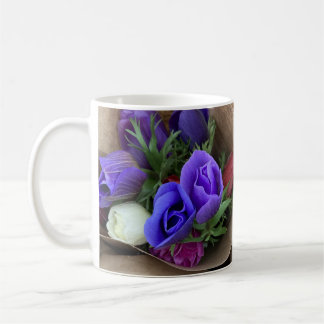 Blue Lila White Blume Tasse