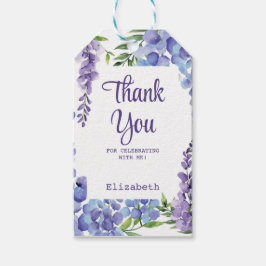 Blue Lila Wisteria Floral Geburtstag Vielen Dank Geschenkanhänger