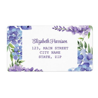 Blue Lila Wisteria Floral Rücksendeadresse