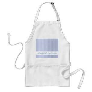 Blue Lilac White Strips weiße Goddess Schürze
