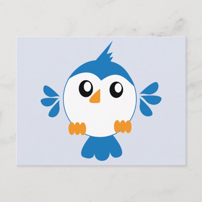 Blue Lil'Bird Postkarte (Vorderseite)