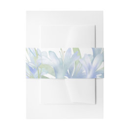 Blue Lilies Watercolor Wedding Einladungsbanderole
