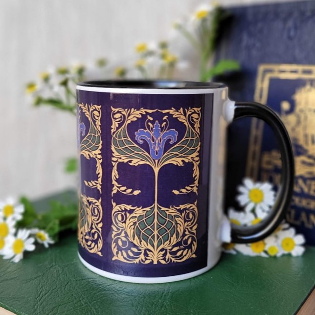 Blue Lily Art Nouveau Tasse (Von Creator hochgeladen)