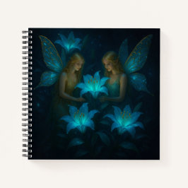 Blue Lily Fairy Ethereal Dreamy Fantasy Notizbuch