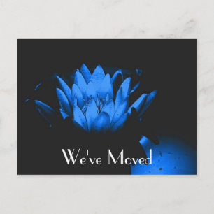 Blue Lily New Address Floral Postcard Ankündigungspostkarte
