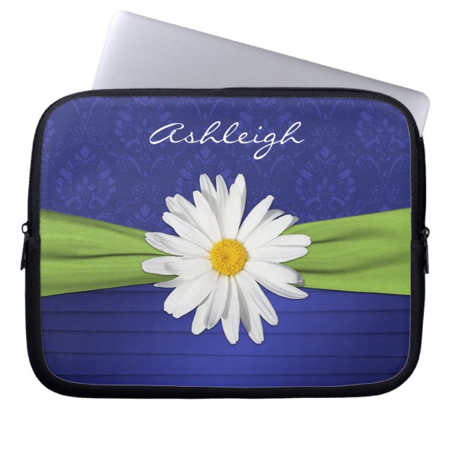 Blue Limon Daisy Damask Pleases Notebook-Sieb Laptopschutzhülle (Vorderseite)