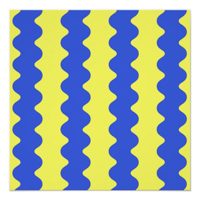 Blue Limon Wavy Stripe Bold Wall Art Akzent Poster (Vorderseite)