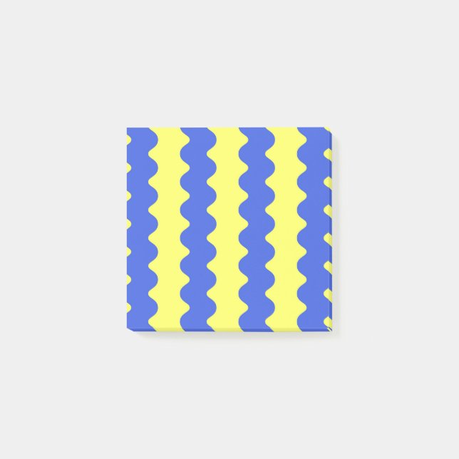 Blue Limon Wavy Stripe Fett Moderne Büroausstattun Post-it Klebezettel (Vorderseite)