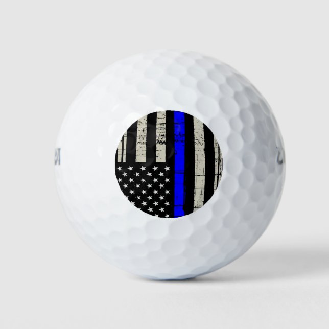 Blue Line Flag-Funktion Unterstützung für Amerika  Golfball (Vorderseite)
