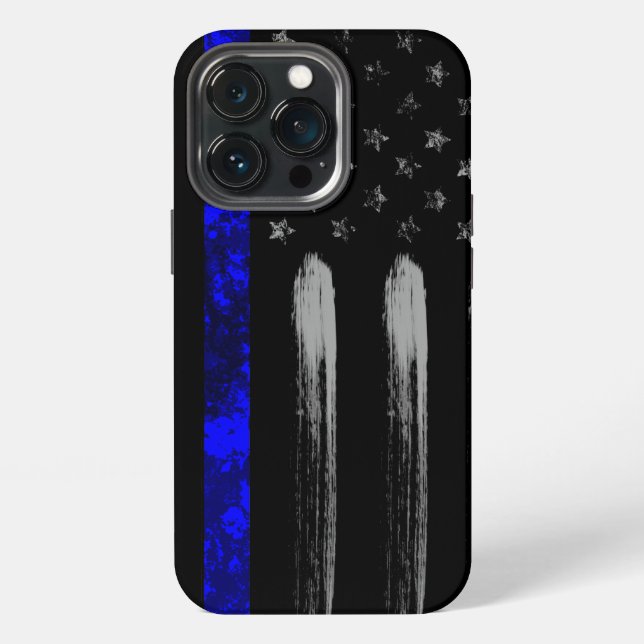 Blue Line Grunge Flag iPhone-Hülle Pro iPhone Hülle (Hinten)