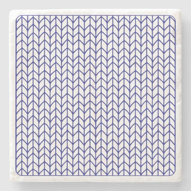 BLUE LINE KNIT Marmorstein-Unterlage Steinuntersetzer (Vorderseite)