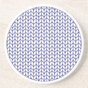 BLUE LINE KNIT Runde Sandstein-Unterlage Getränkeuntersetzer