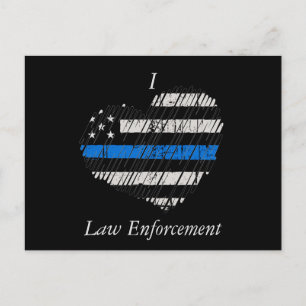 Blue Line-Liebe Postkarte