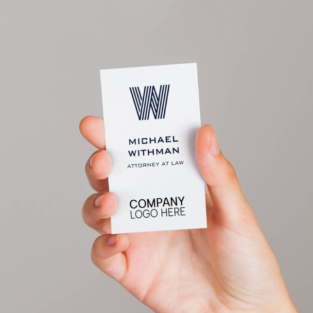 BLUE LINE MONOGRAM CORPORATE LOGO QR CODE VISITENKARTE (Von Creator hochgeladen)