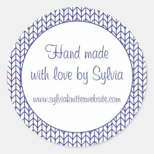 BLUE LINE STRICK 1.5" Aufkleber "Handgefertigt"