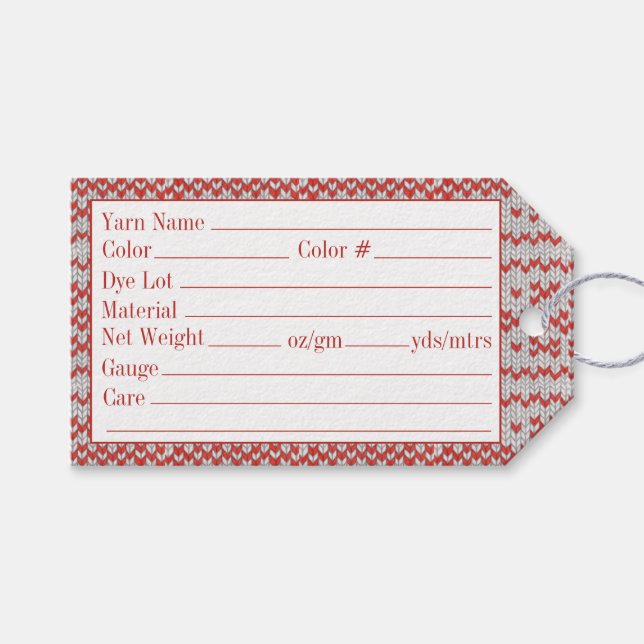 BLUE LINE STRICK 3.5x2 Garnmarken Geschenkanhänger (Vorderseite (Horizontal))