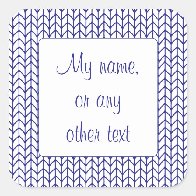 BLUE LINE STRICK 3" Quadrat Matte Stickers (Vorderseite)