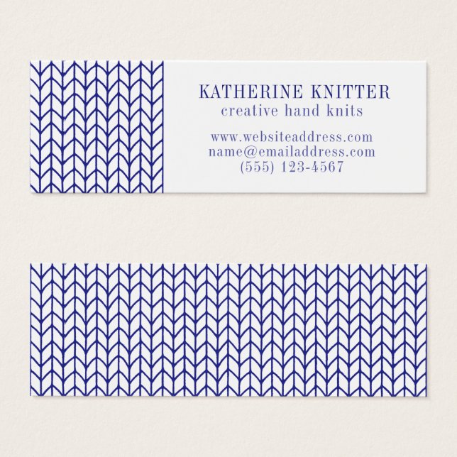 BLUE LINE STRICK Mini Business Card II (Vorne & Hinten)