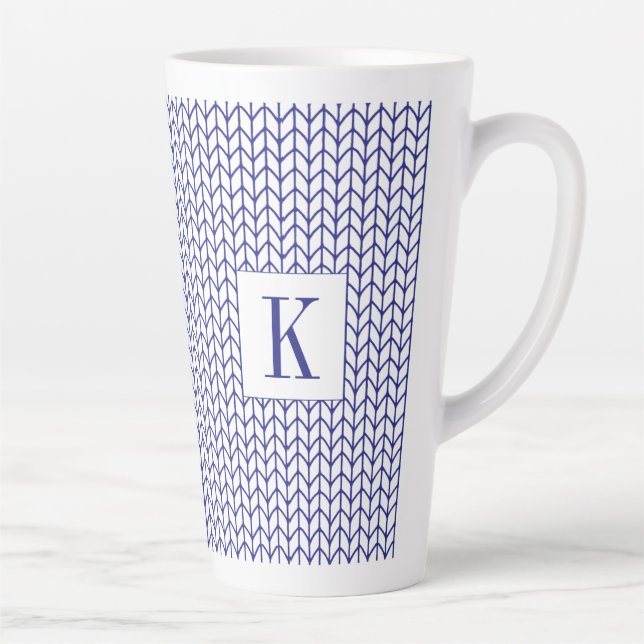 BLUE LINE STRICK Tall Latte Tasse + Ursprünglich (Rechts)