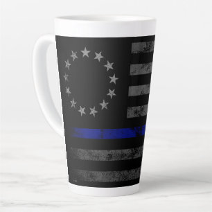 BLUE LINE Vintag Betsy Ross American Flag Milchtasse