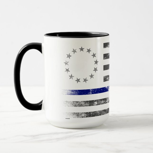 BLUE LINE Vintag Betsy Ross American Flag Tasse (Links)