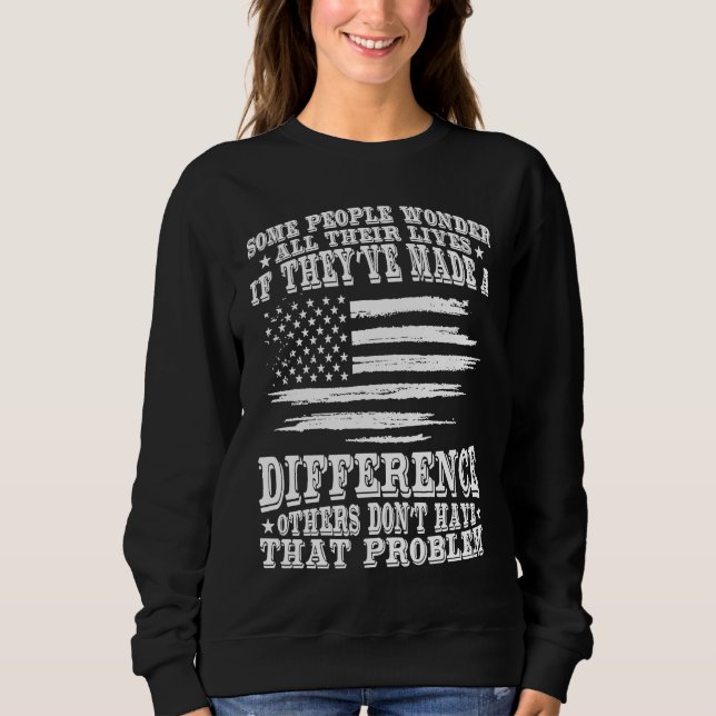 Blue Line We Make A Difference Police Officer Sweatshirt (Vorderseite)