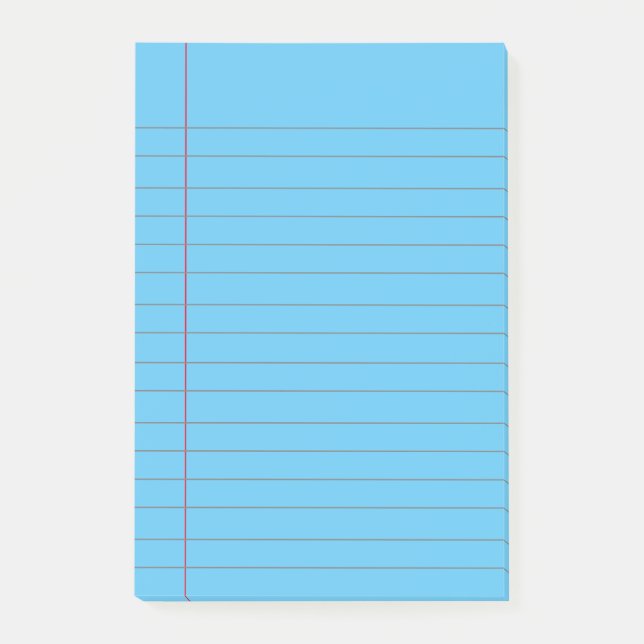 Blue Lined School Notebook Paper Post-it N Klebezettel (Vorderseite)
