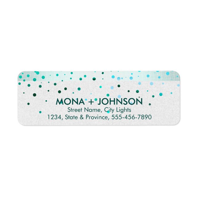 Blue Linen Glitzer Sparkle Confetti Dots Modern (Vorne)