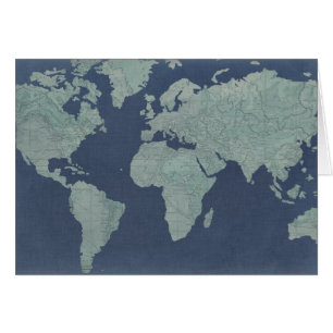 Blue Linen World Map