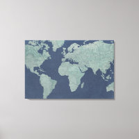 Blue Linen World Map