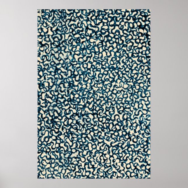 Blue Lines Abstrakt Art Poster (Vorne)