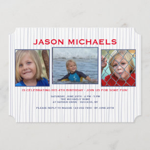 Blue Lines Foto Einladung