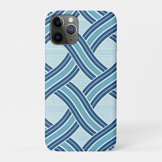 Blue Lines Pattern Case-Mate iPhone Hülle (Rückseite)