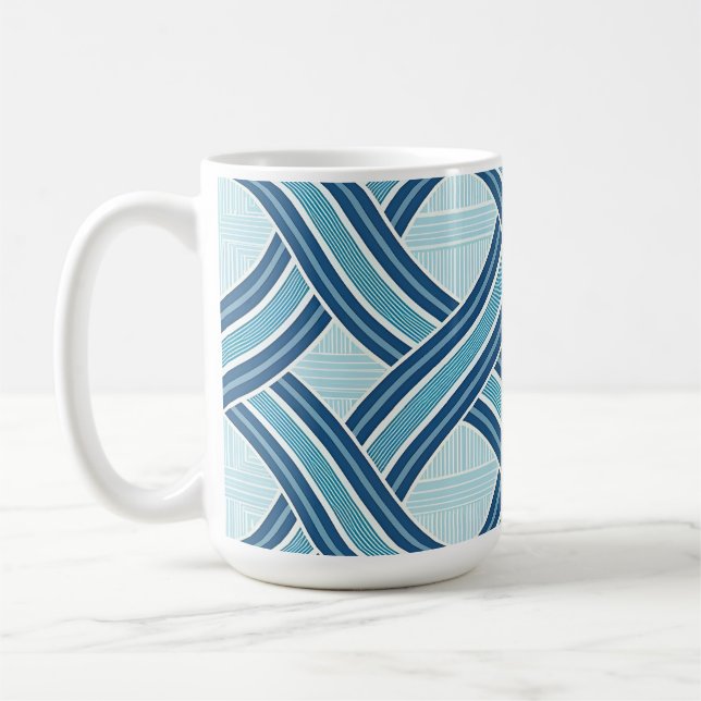 Blue Lines Pattern Kaffeetasse (Links)