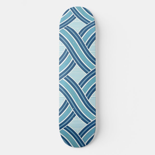 Blue Lines Pattern Skateboard (Vorderseite)