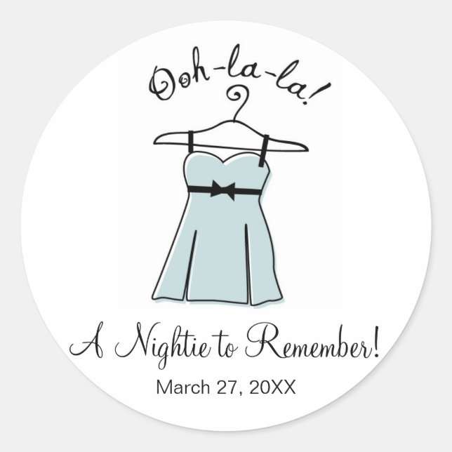 Blue Lingerie Bridal Shower Stickers (Vorderseite)