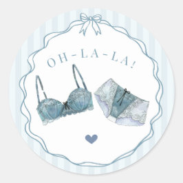 Blue Lingerie Shower Bachelorette Party Envelope Runder Aufkleber