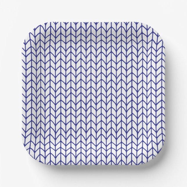 BLUE LINIE STRICK 7" Square Paper Teller (Vorderseite)