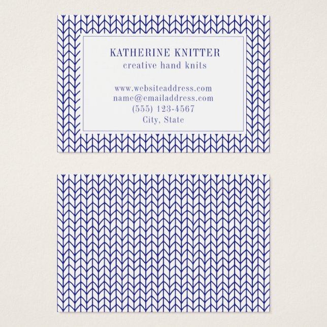 BLUE LINIE STRICK Euro Size Business Card (Vorne & Hinten)