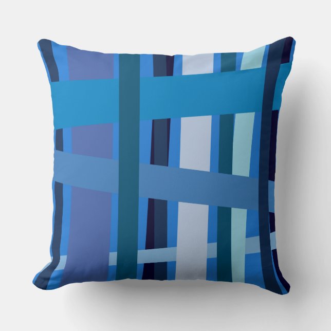 BLUE LINIEN DESIGN Retro Throw Kissen (Vorderseite)