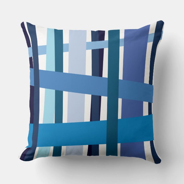 BLUE LINIEN DESIGN Retro Throw Kissen (Vorderseite)